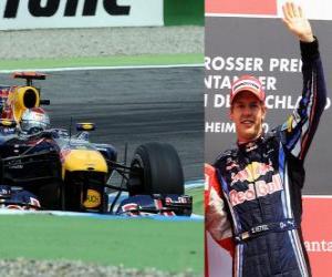 пазл Себастьян Феттель - Red Bull - Hockenheim, немецкий Гран-при (2010) (занимает 3-е)